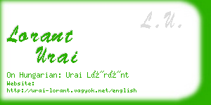 lorant urai business card
